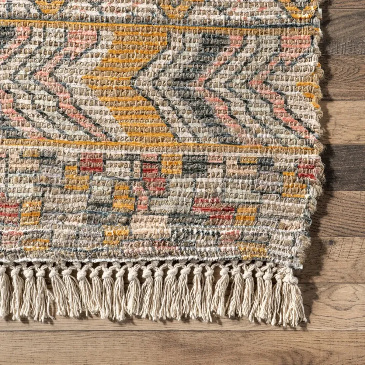 Southwestern Abstract Fringed Rug