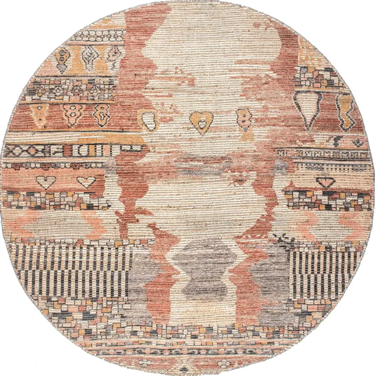 Southwestern Abstract Fringed Rug