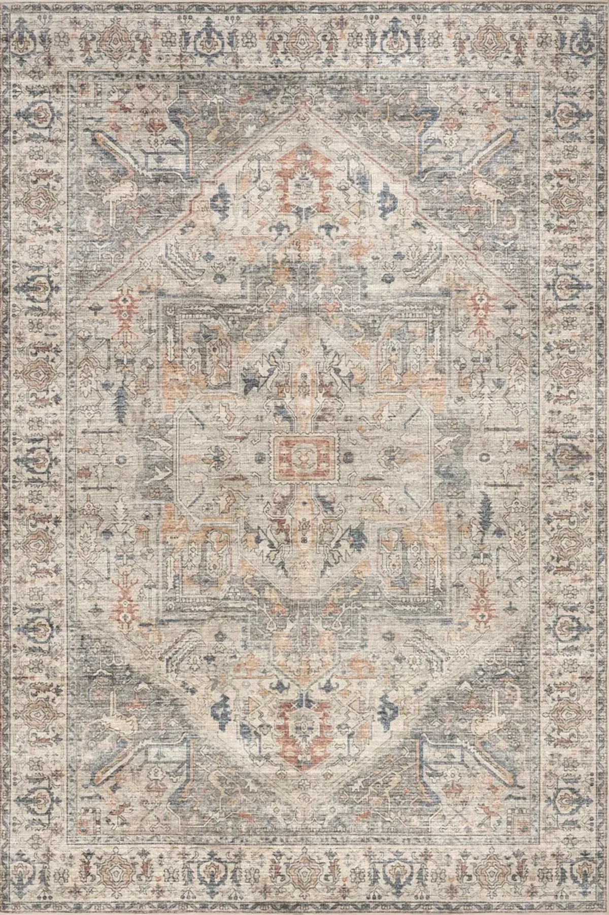 Atrium Medallion Spill Proof Washable Rug