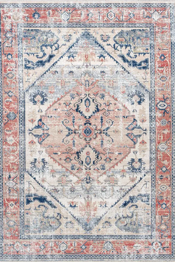 Larkspur Fringed Washable Rug