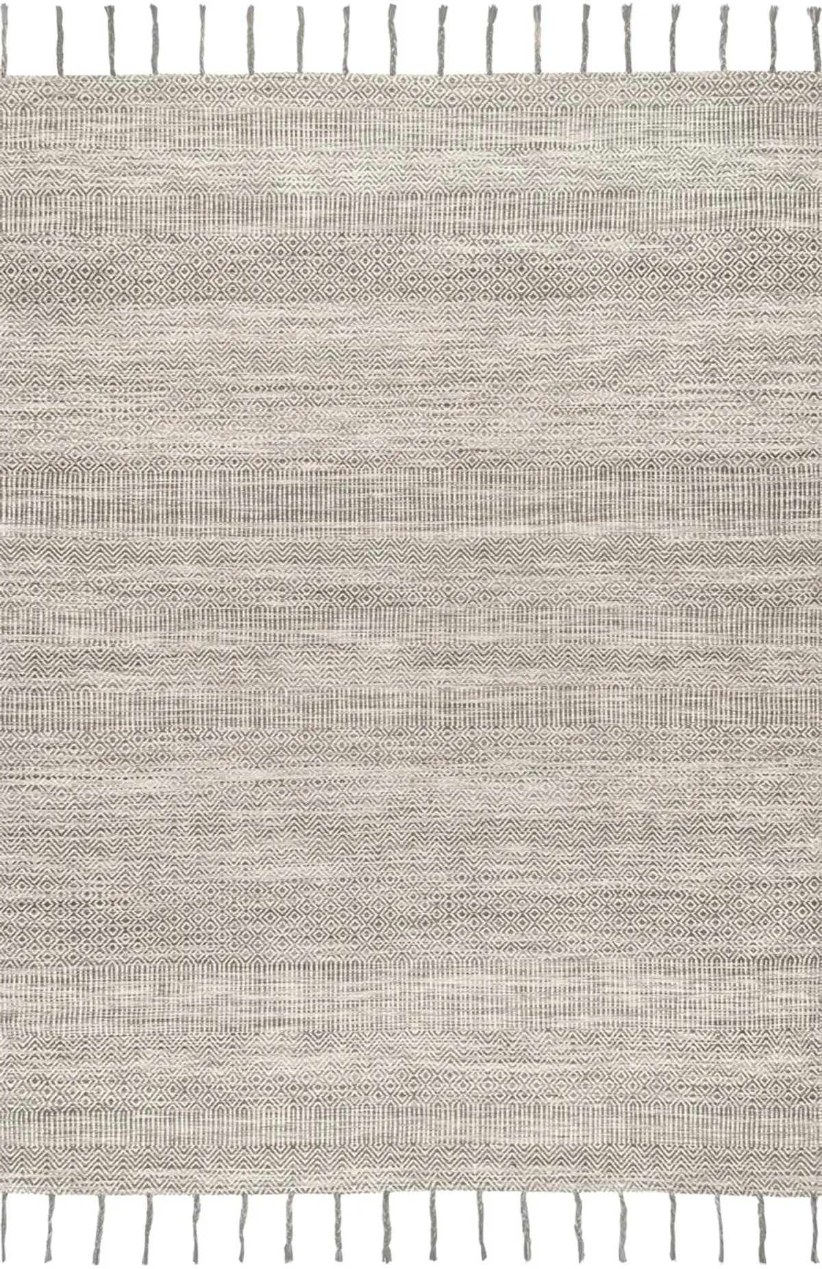 Diamond Chevron Bands Tasseled Rug