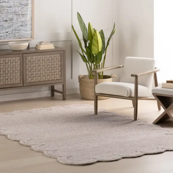 Broaun Solid Bordered Rug