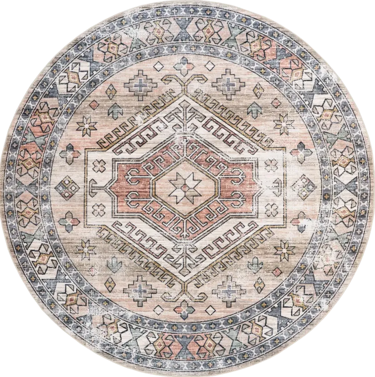 Nordic Emblems Spill Proof Washable Rug