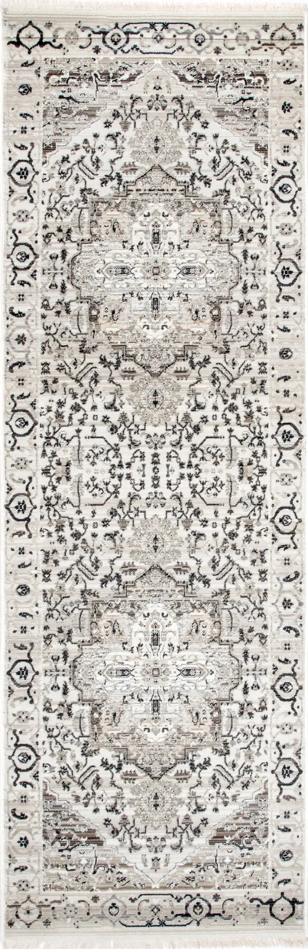 Rosette Medallion Fringed Rug
