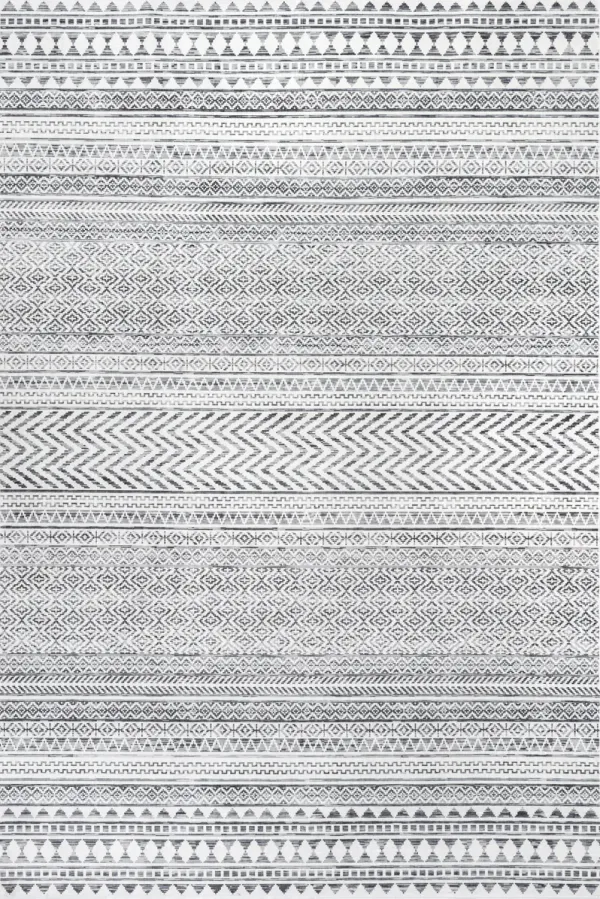 Tribal Banded Spill Proof Washable Rug