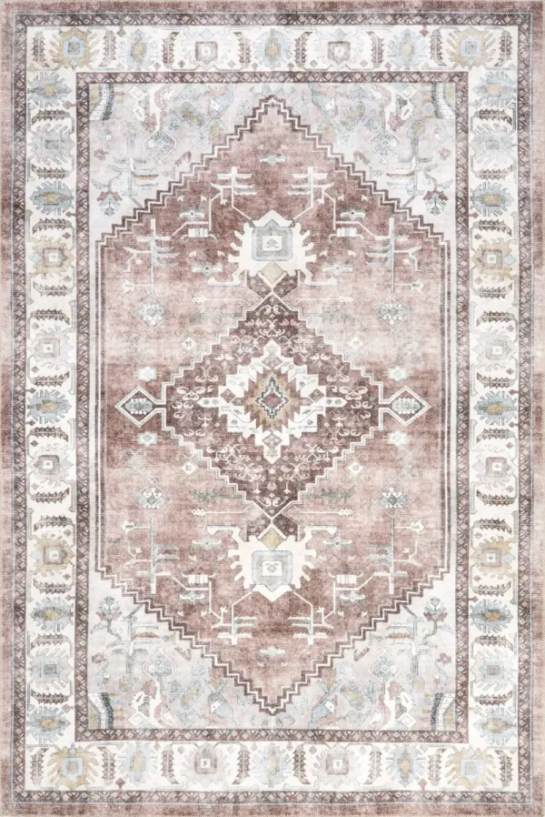 Charis Medallion Spill Proof Washable Rug
