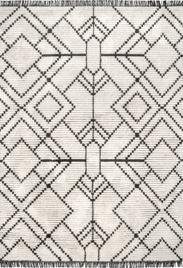 Modern Tracery Tasseled Rug