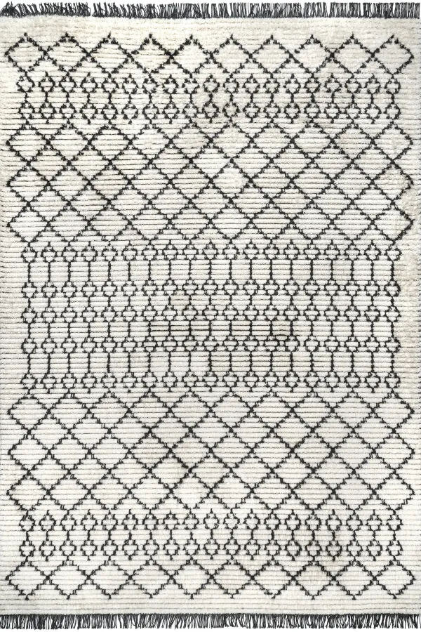 Modern Trellis Tasseled Rug