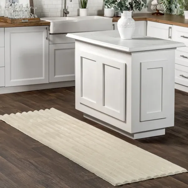 Kris Striped Plush Cloud Washable Rug