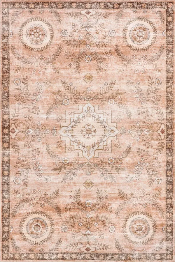 Londyn Floral Vines Spill Proof Washable Rug