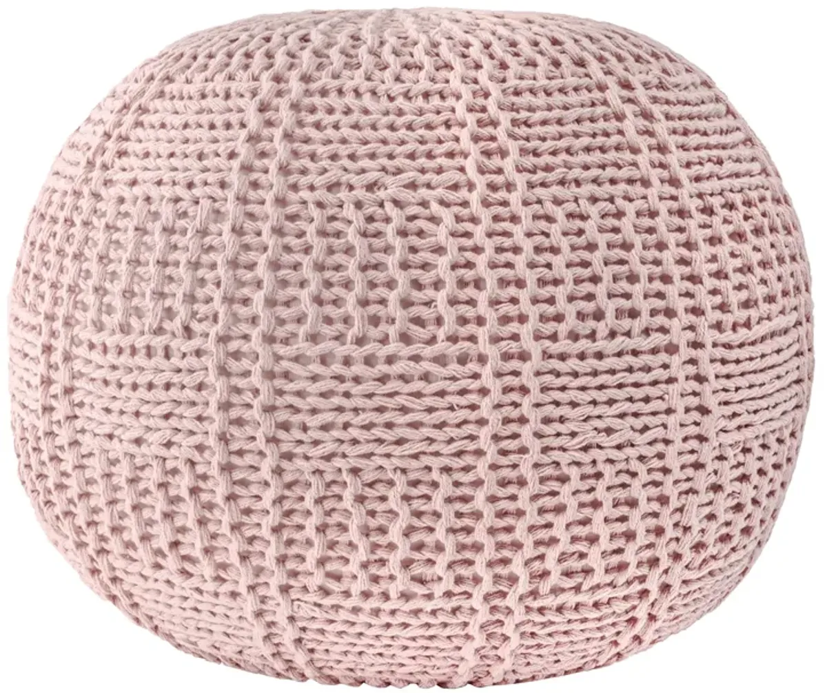 Knitted Cotton Basketweave Pouf