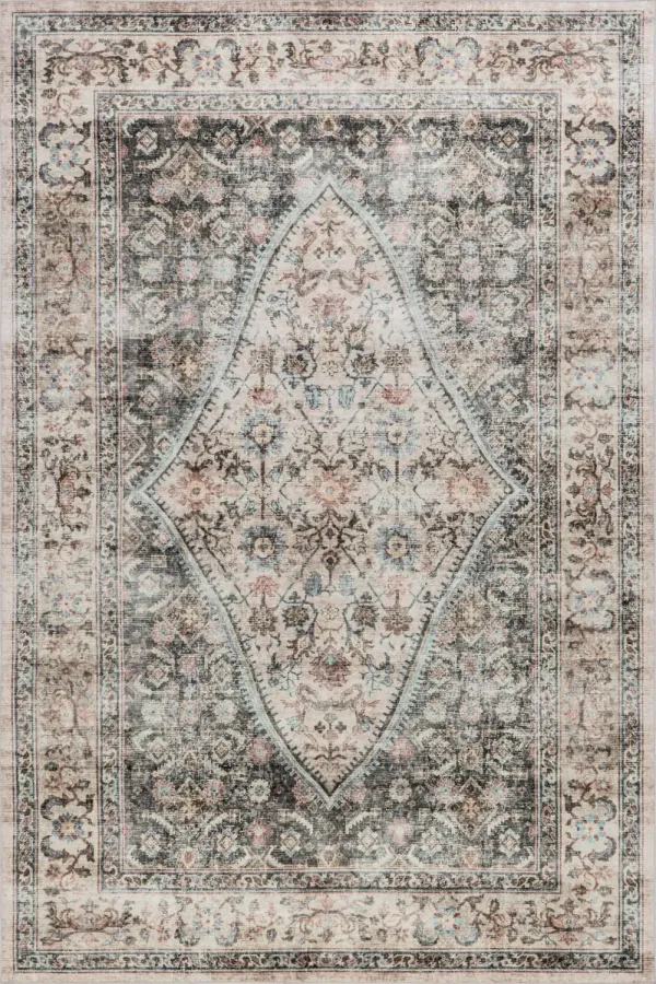 Cedar Medallion Washable Rug