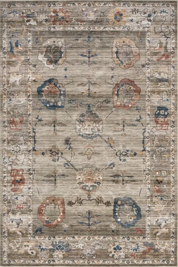 Mandi Vintage Floral Spill Proof Washable Rug