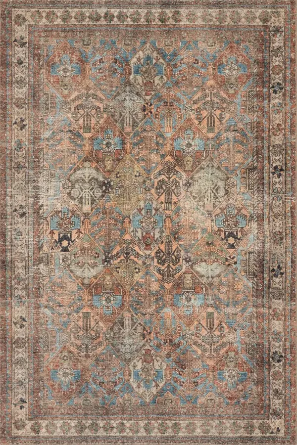 Rada Traditional Vintage Floral Washable Rug