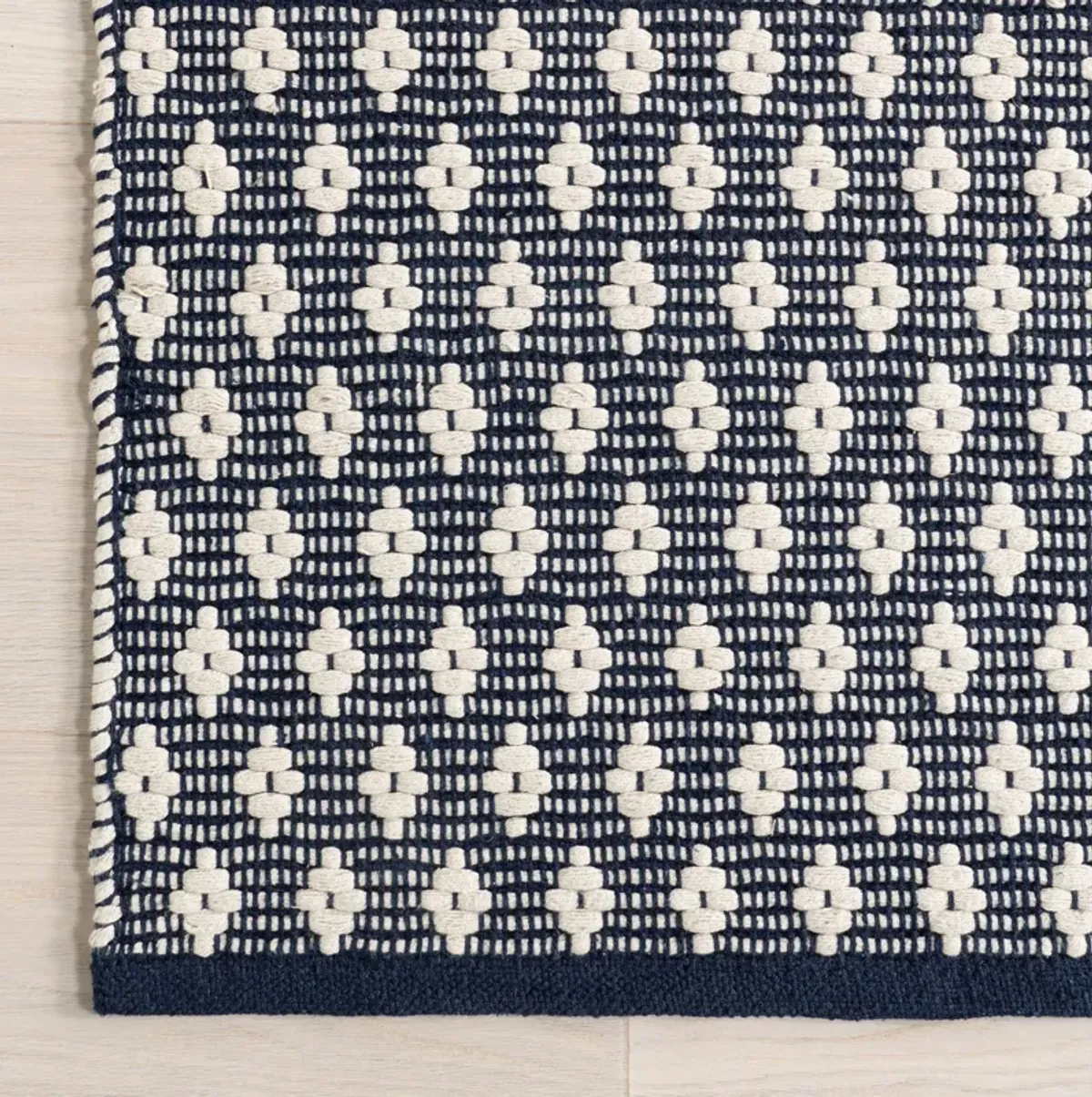 Dainty Diamond Handwoven Cotton Rug