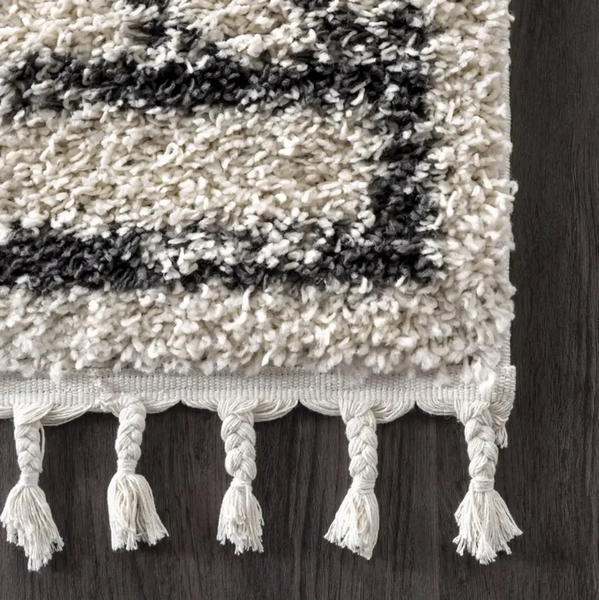 Moroccan Diamond Drop Tassel Rug