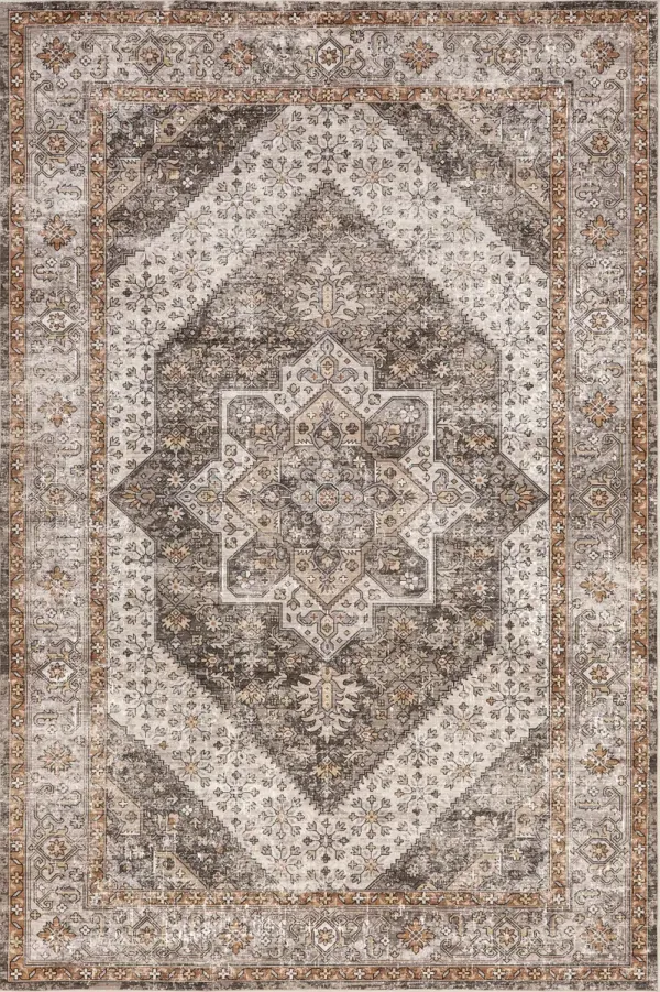 Mandi Vintage Floral Spill Proof Washable Rug