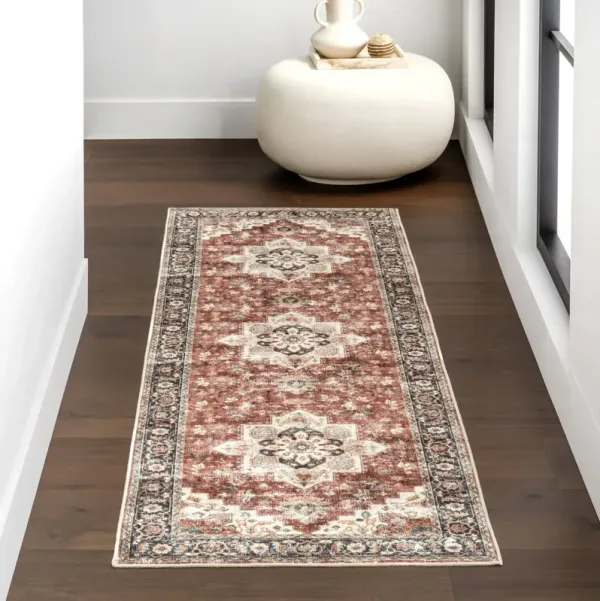 Seine Medallion Spill Proof Washable Rug
