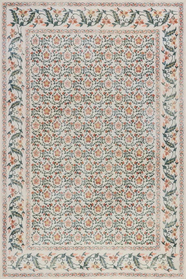 Riverside Floral Washable Rug