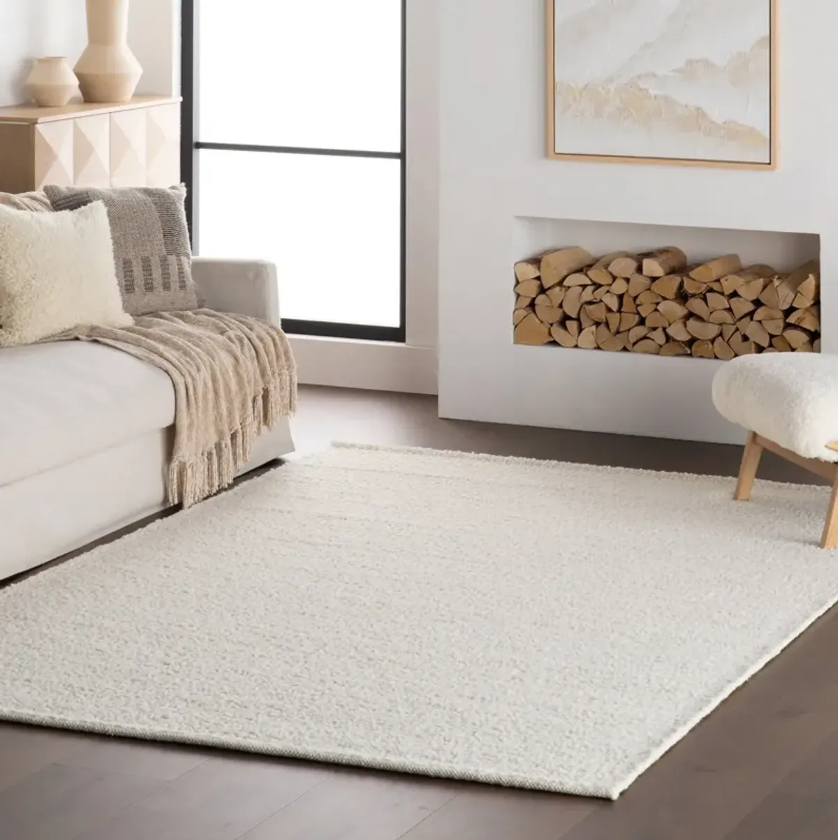 Zeva Textured Flatweave Shag Rug