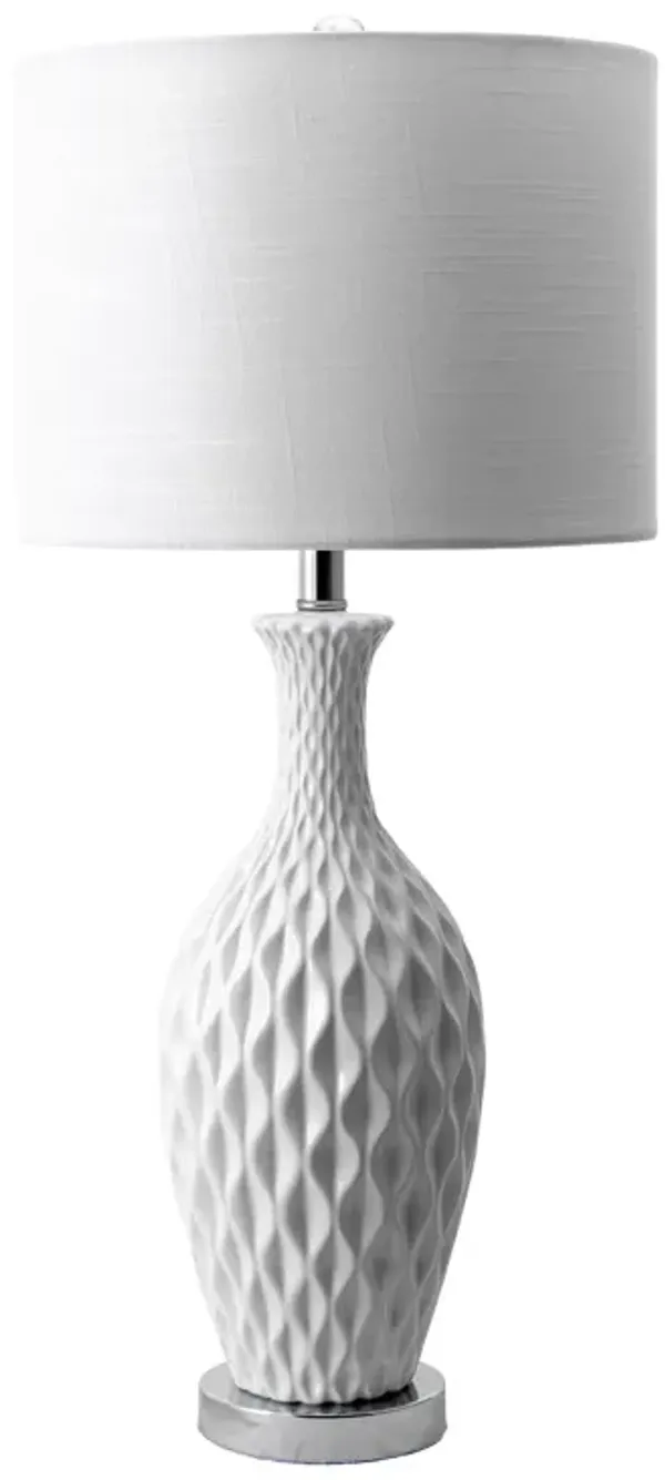 28-inch Diamante Textured Ceramic Table Lamp