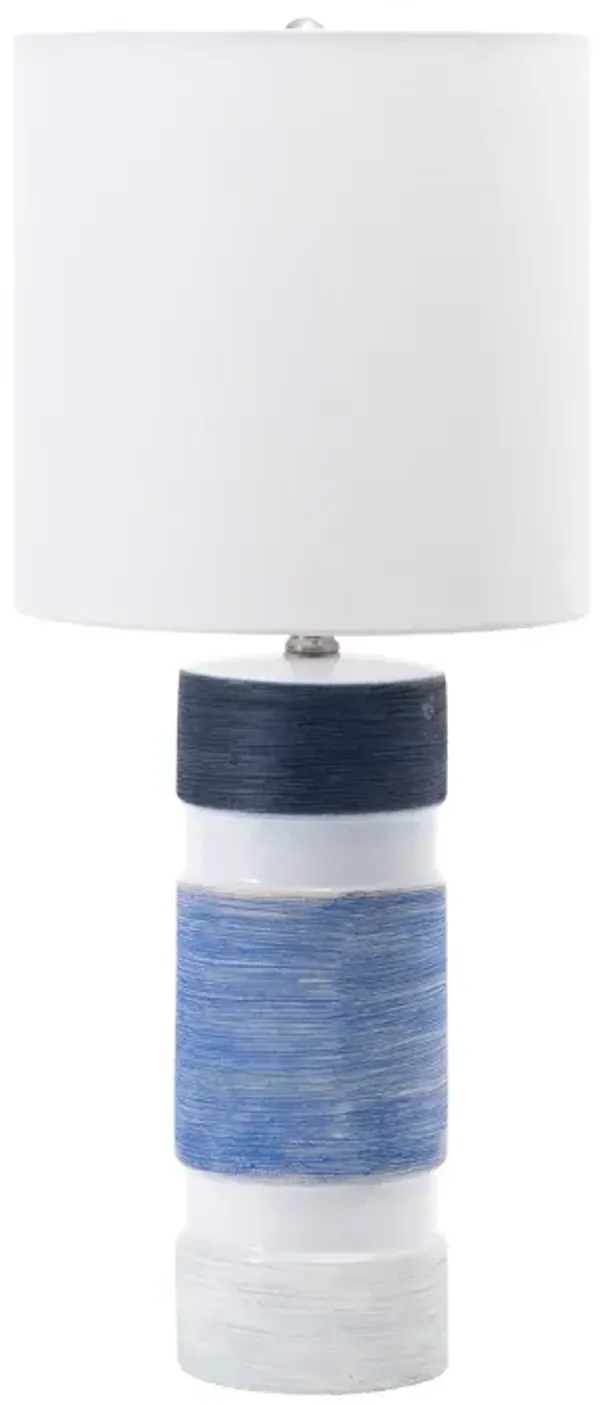25-inch Ombre Banded Ceramic Table Lamp