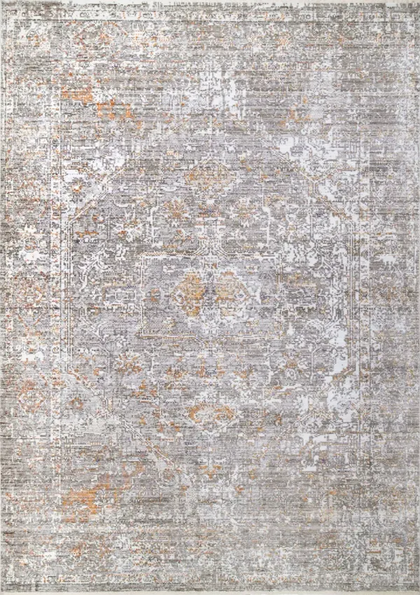 Gardenia Medallion Fringe Rug
