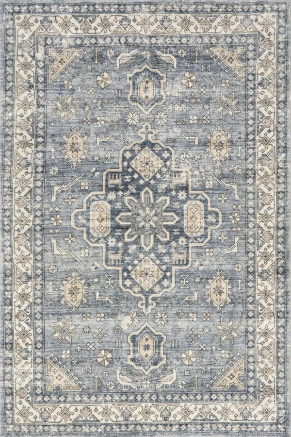 Arsenia Vintage Medallion Washable Rug