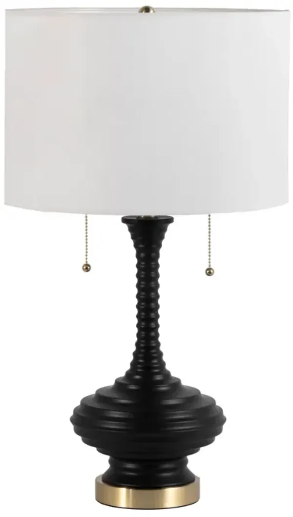 26-inch Steel Spiraling Teardrop Table Lamp