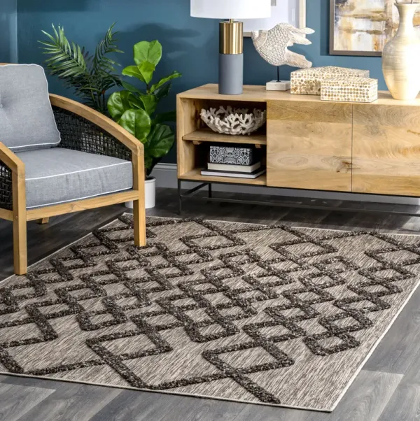 Raised Pendant Striped Rug