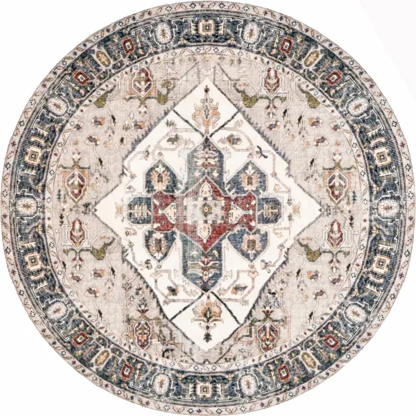 Crystalline Medallion Washable Rug