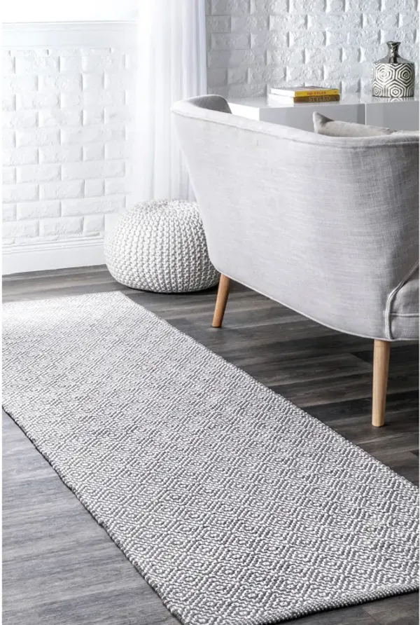Diamond Cotton Check Flatwoven Rug