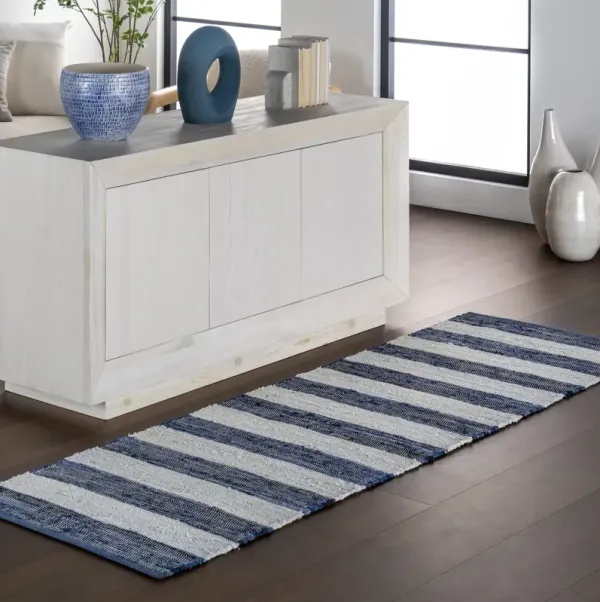 Striped Rag Handwoven Cotton Rug