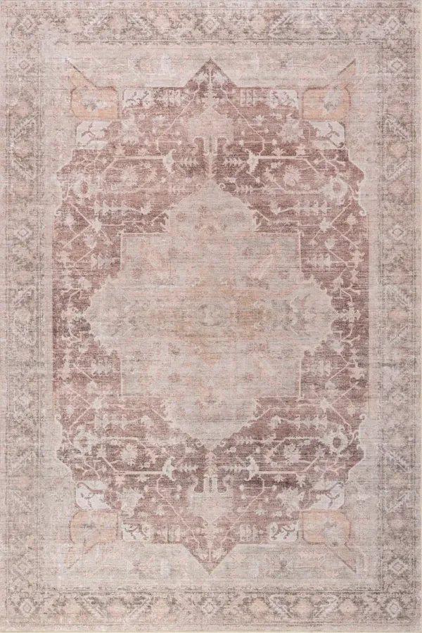 Ava Vintage Persian Spill Proof Washable Rug