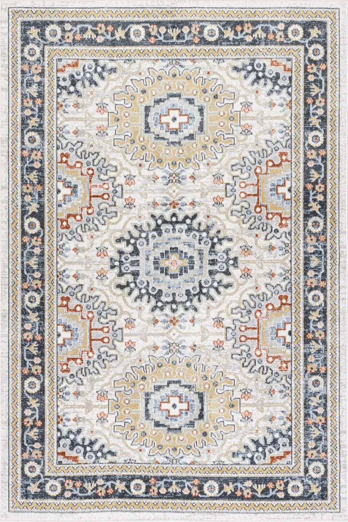 Madilyn Medallion Washable Rug
