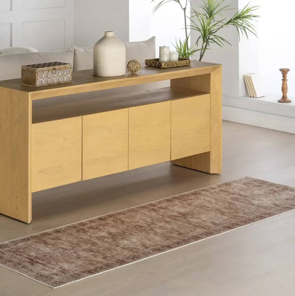 Milani Botanical Spill Proof Washable Rug