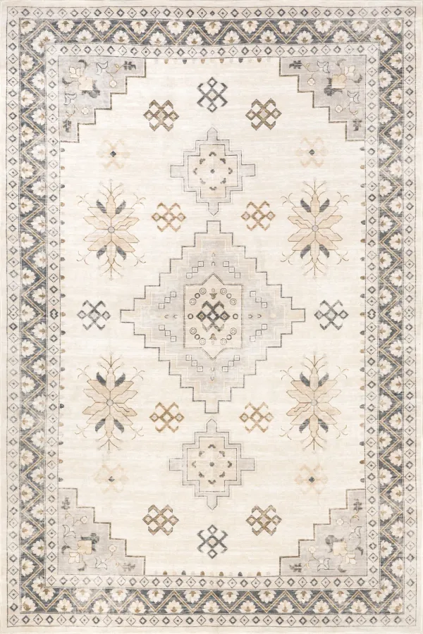 Clovebud Medallion Washable Rug