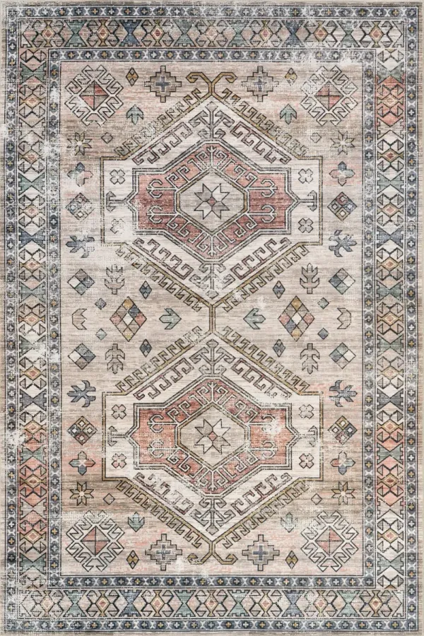 Nordic Emblems Spill Proof Washable Rug