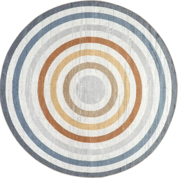 Lilac Striped Bordered Washable Rug