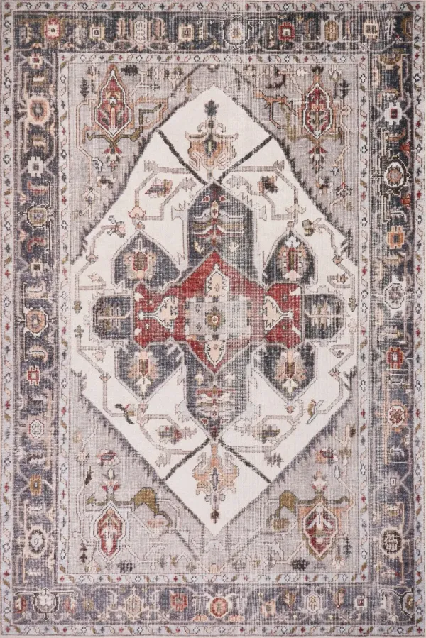 Crystalline Medallion Spill Proof Washable Rug
