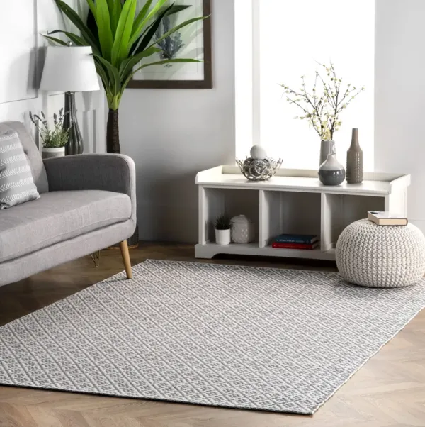 Diamonds Cotton Trellis Flatwoven Rug