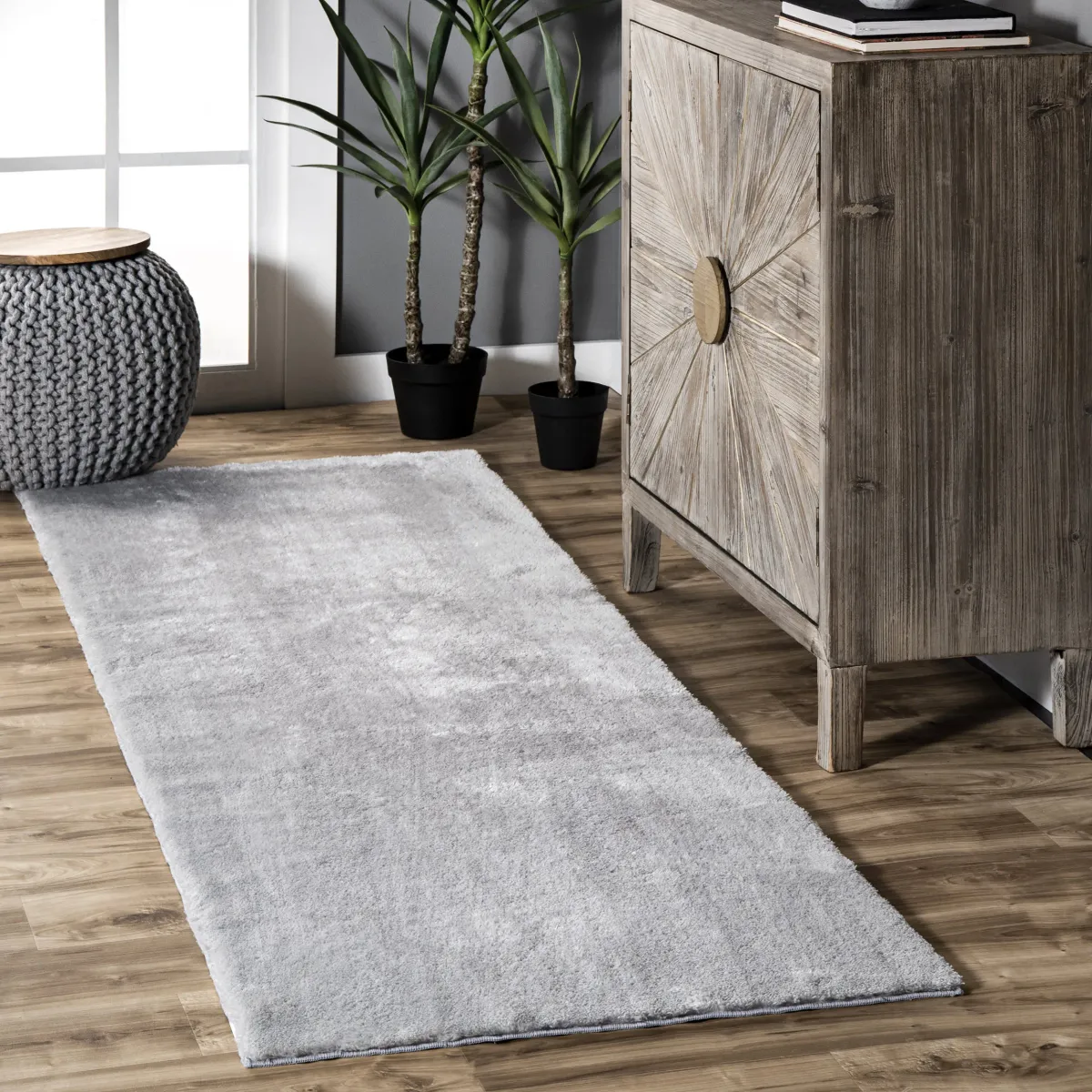 Washable Solid Shag Rug