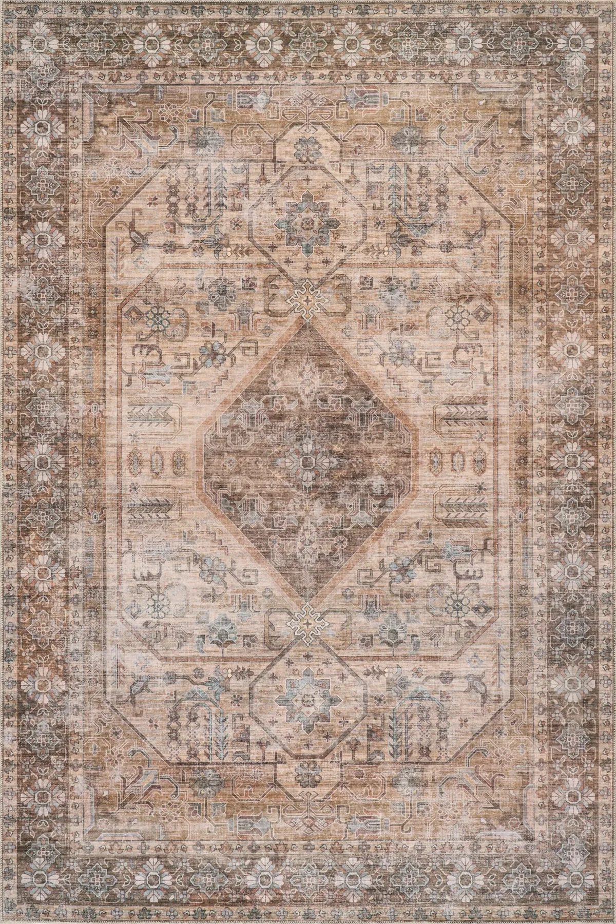 Zella Spill Proof Washable Vintage Rug