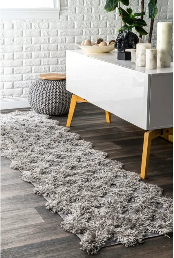 Shaggy Diamond Trellis Rug