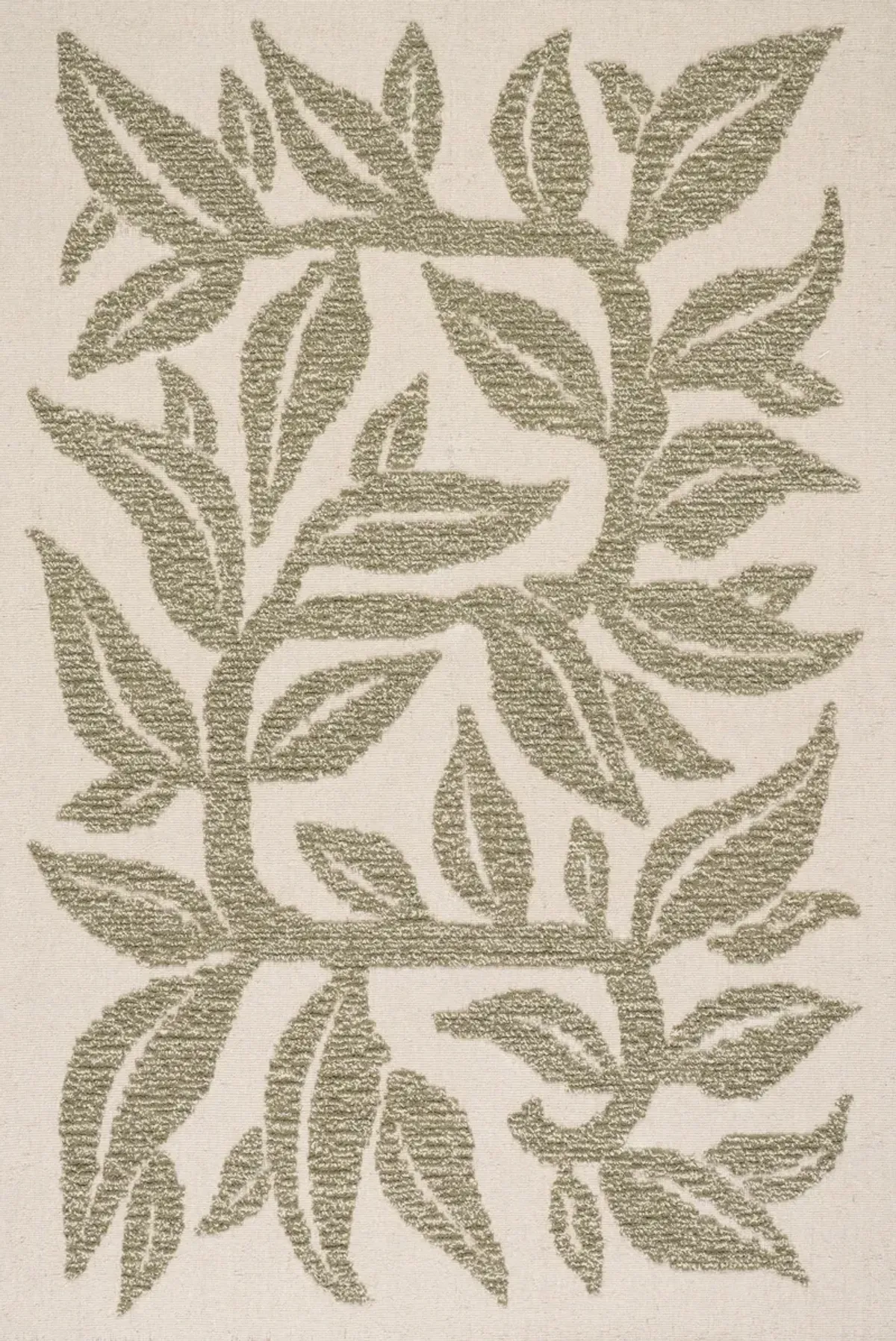 Sage Bohemian Floral Wool Rug