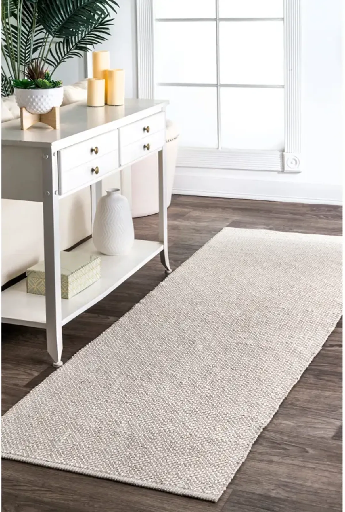 Diamond Cotton Check Flatwoven Rug