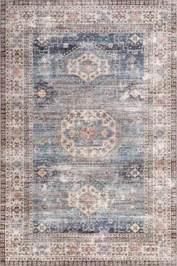 Allison Faded Spill Proof Washable Rug