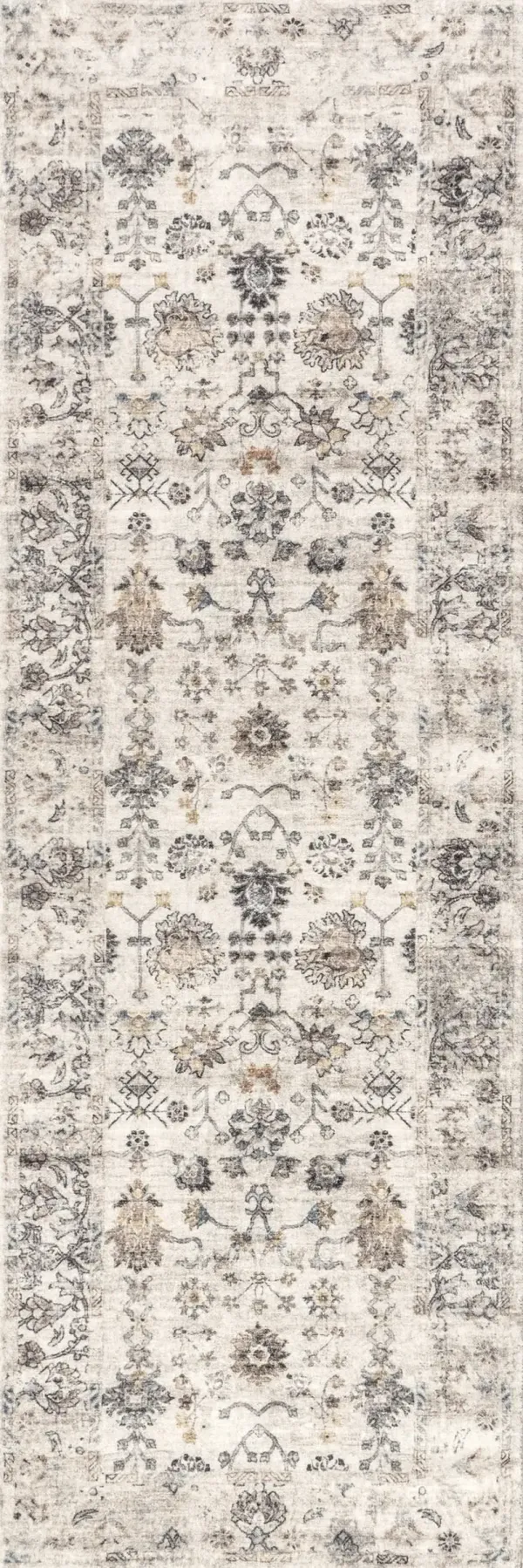 Leola Vintage Garden Floral Washable Rug