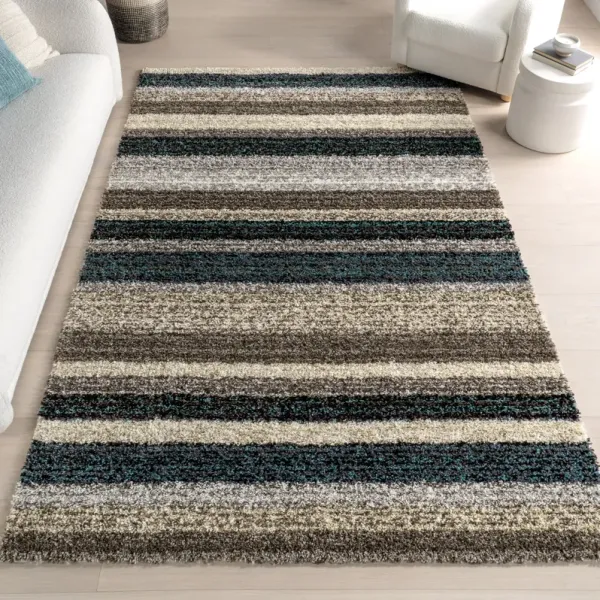 Striped Shaggy Rug