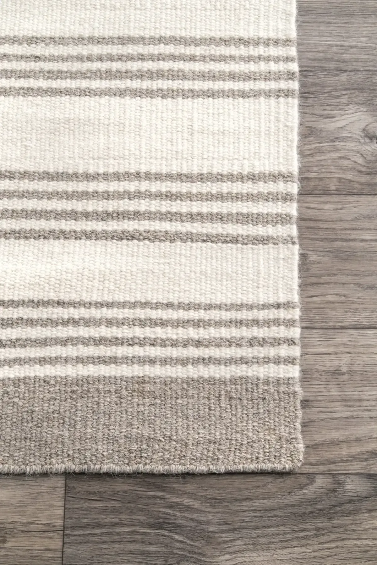 Sage Striped Wool-Blend Rug